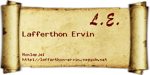 Lafferthon Ervin névjegykártya